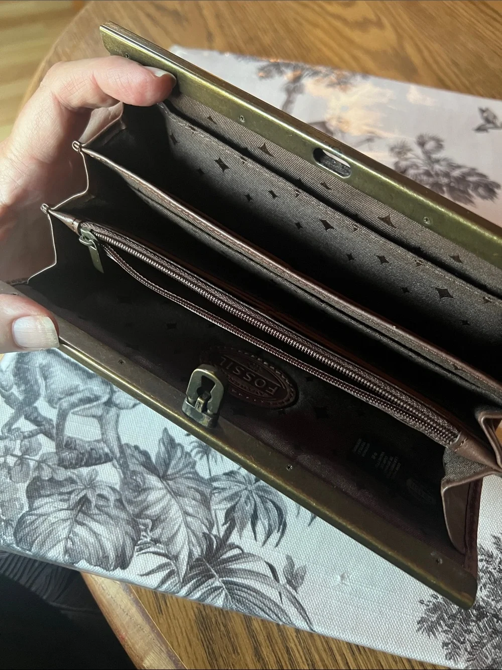 Fossil embossed leather